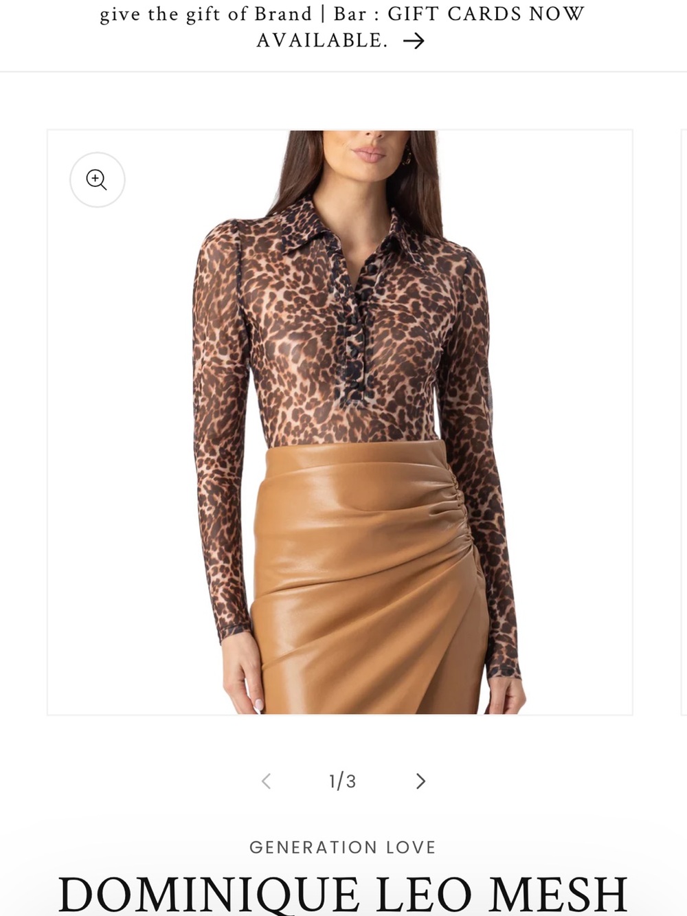Generation Love verbally leopard ButtonBrown/Tan/Black overall leopard